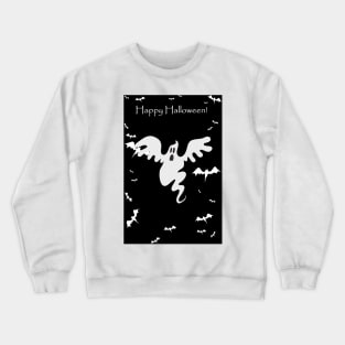 "Happy Halloween" Wiggly Ghost Crewneck Sweatshirt